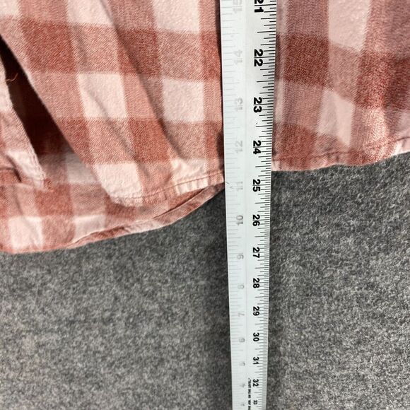 Universal Thread Shirt Women L Large Pink Plaid Button Up Collared Long Sleeve - Picture 6 of 7